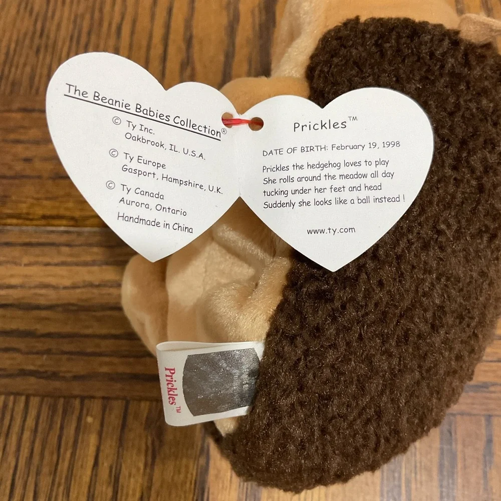 Ty Plush Hedgehog Toy - Brown and Tan